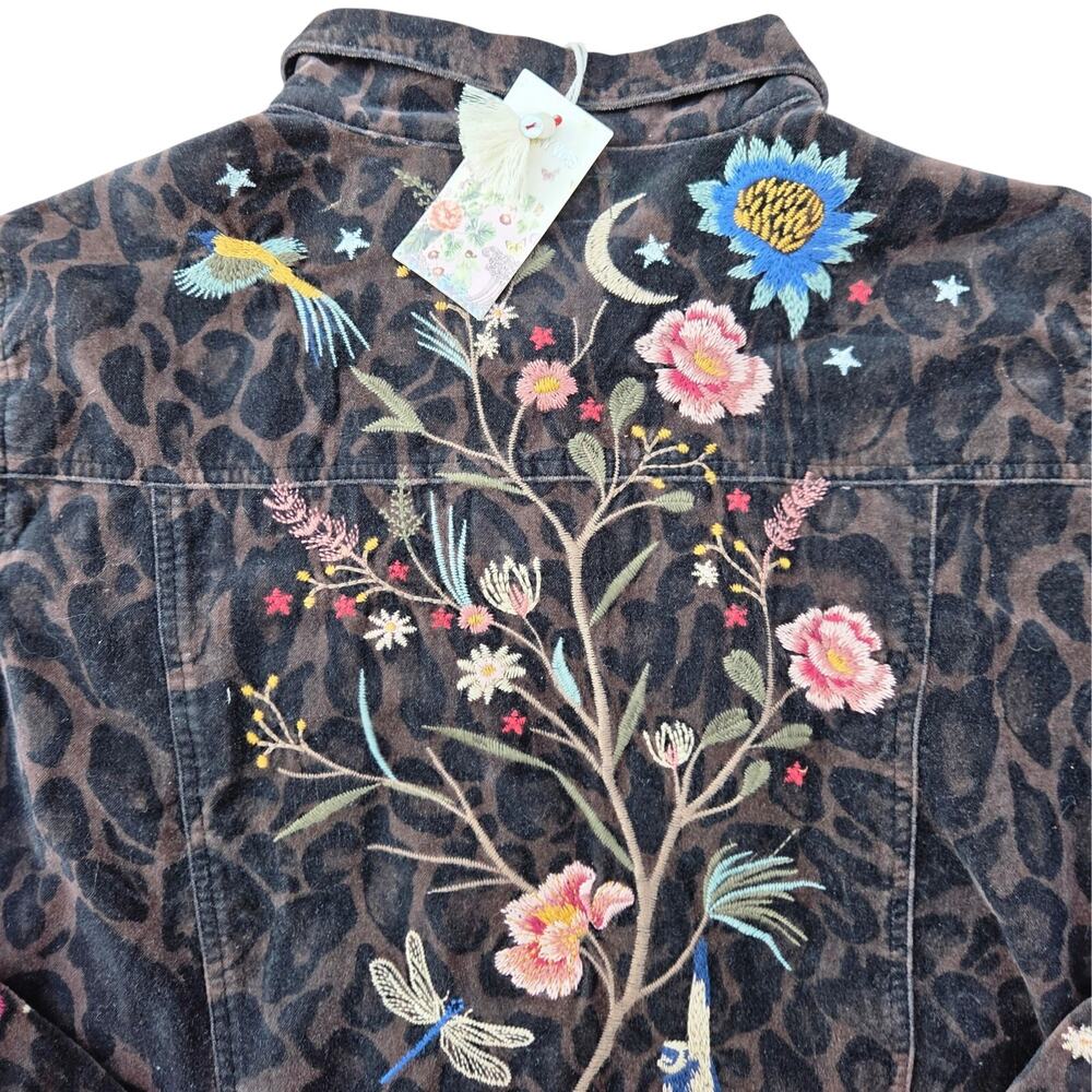 NWT Johnny Was Workshop Mandisa French Leopard Velvet Jacket XL Embroidered - Picture 6 of 15
